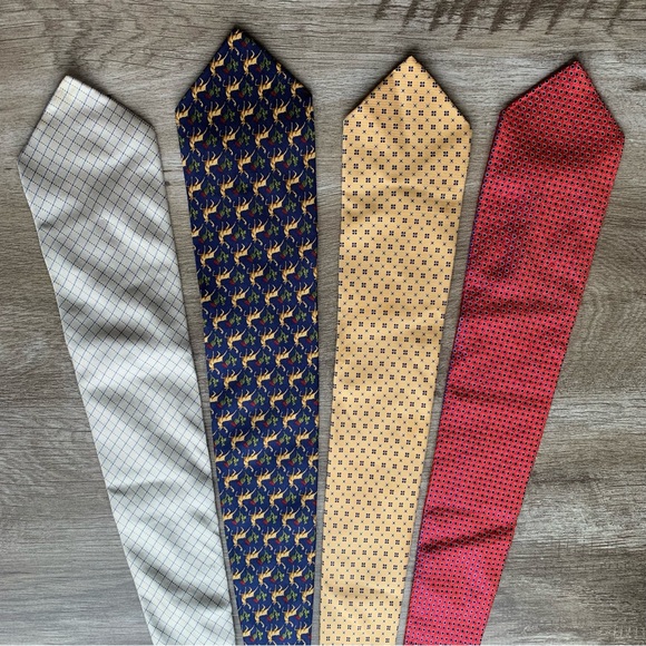 Lot 4 Printed 100% Silk Ties J.Crew Tommy Hilfiger Banana Republic Gap Premium - Picture 11 of 12